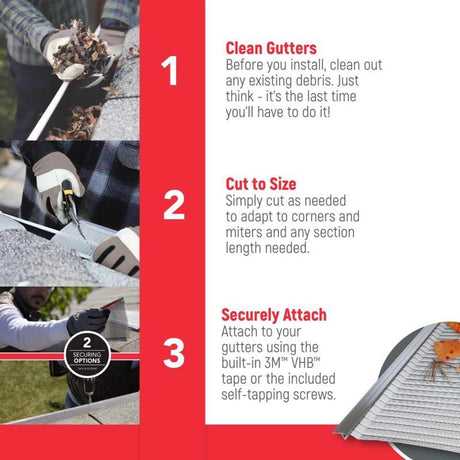 United Gutter Guard Gutterglove 5 in. W X 30 ft. L Silver Stainless Steel Gutter Guard