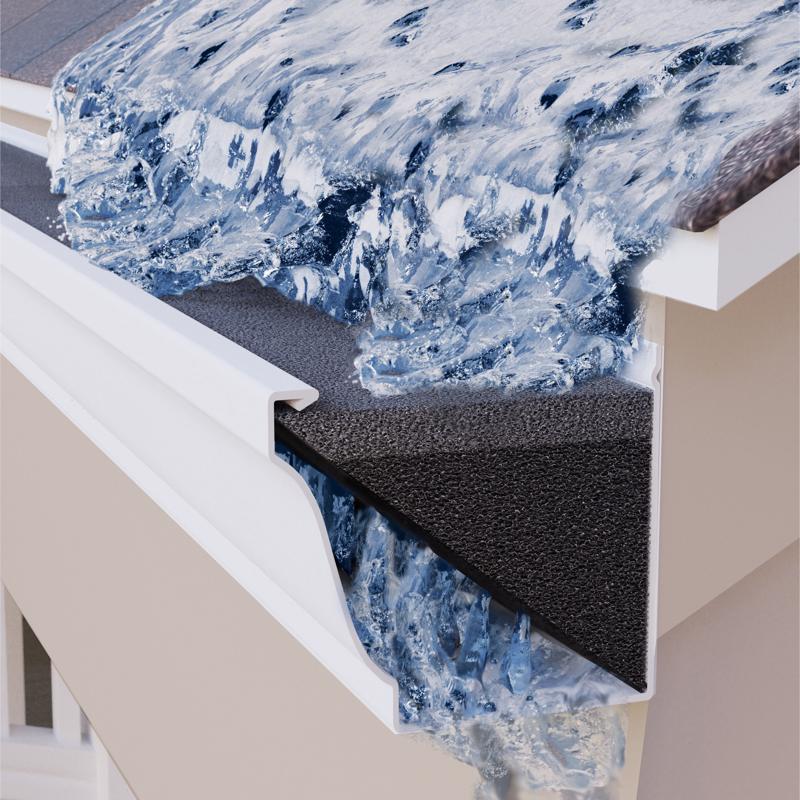 GutterFoam 5 in. W X 48 in. L Black Polyether Outdoor Foam Gutter Guard