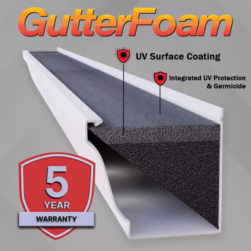 GutterFoam 5 in. W X 48 in. L Black Polyether Outdoor Foam Gutter Guard