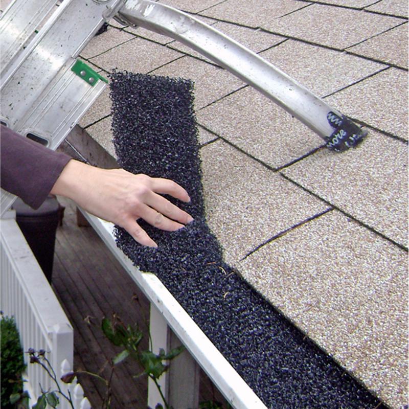 GutterFoam 5 in. W X 48 in. L Black Polyether Outdoor Foam Gutter Guard