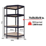 Ar Shelving Garage Corner 71 in. H X 35.4 in. W X 18 in. D Metal Shelving Unit