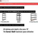Ar Shelving Garage Corner 71 in. H X 35.4 in. W X 18 in. D Metal Shelving Unit
