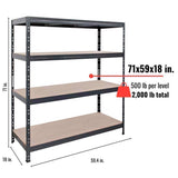 Ar Shelving Garage Series 71 in. H X 59.4 in. W X 18 in. D Metal Shelving Unit