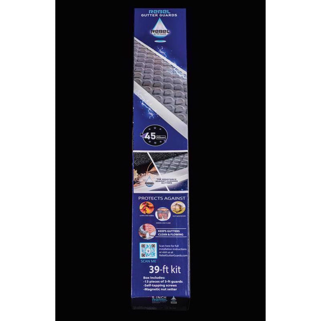 Rebel Gutter Guards 5 in. W X 39 ft. L Gray Aluminum Gutter Guard 1 pk