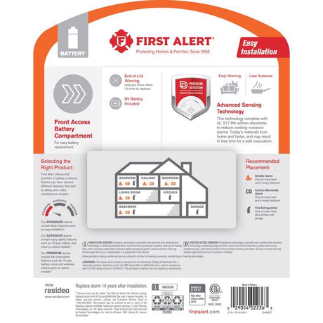 First Alert Battery-Powered Ionization Smoke Detector