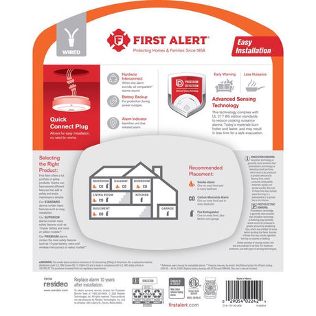 First Alert Hard-Wired w/Battery Back-up Ionization Smoke Detector