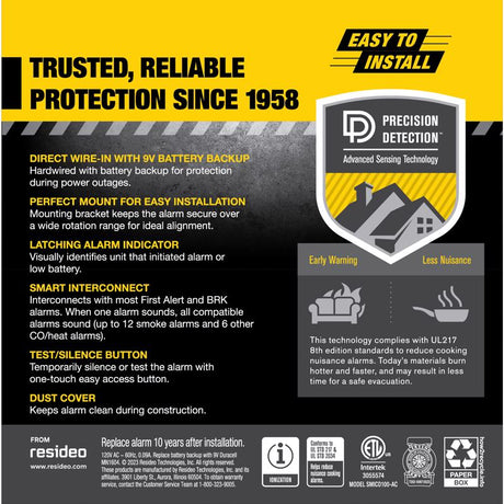 BRK Hard-Wired w/Battery Back-Up Ionization Smoke and Carbon Monoxide Detector