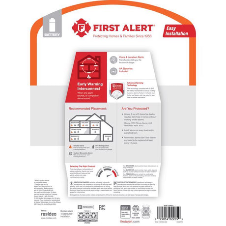 First Alert Wireless Interconnect Battery-Powered Photoelectric Smoke Detector