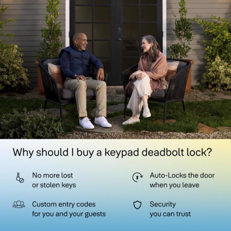 Yale Code Matte Black Metal Electronic Deadbolt