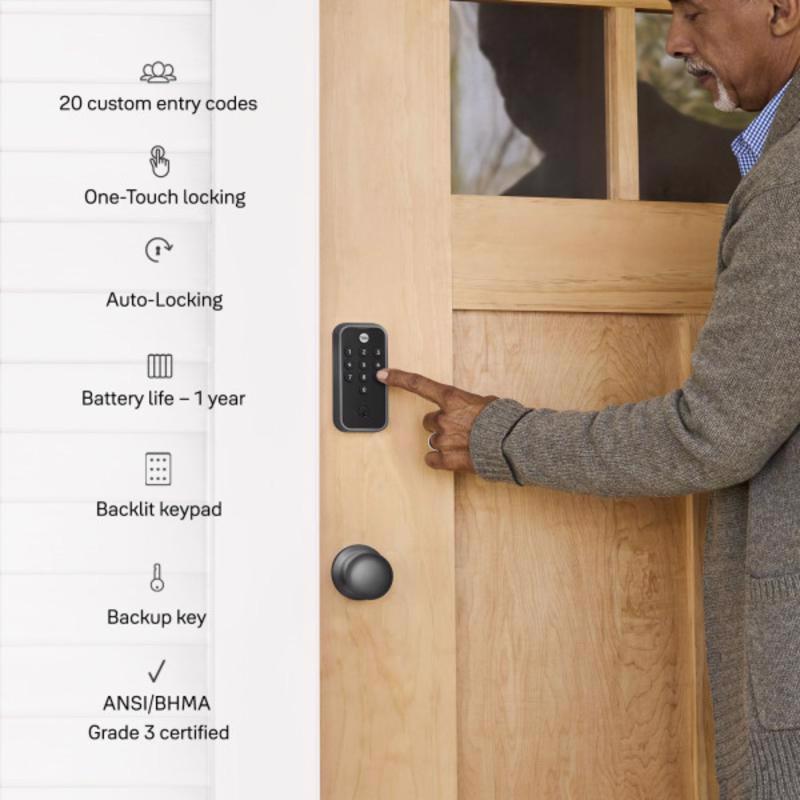 Yale Code Matte Black Metal Electronic Deadbolt