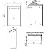 Gibraltar Mailboxes City Classic Galvanized Steel Wall Mount Black Mailbox