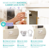Regalo White Plastic Magnetic Cabinet Locks 4 pk