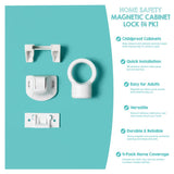 Regalo White Plastic Magnetic Cabinet Locks 4 pk