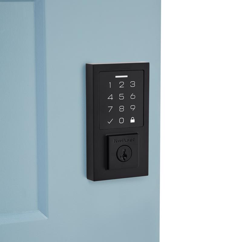 Kwikset 270 SmartCode Matte Black Metal Electronic Touch Pad Deadbolt