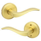 Kwikset Sedona Transitional Satin Brass Passage Lever Right or Left Handed
