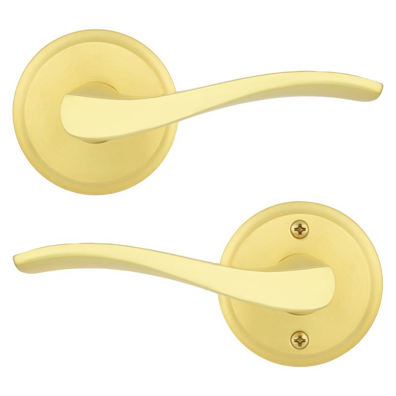 Kwikset Sedona Transitional Satin Brass Passage Lever Right or Left Handed