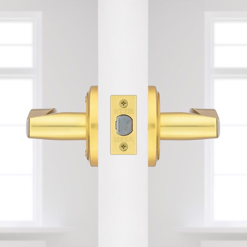 Kwikset Sedona Transitional Satin Brass Passage Lever Right or Left Handed