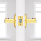 Kwikset Sedona Transitional Satin Brass Passage Lever Right or Left Handed