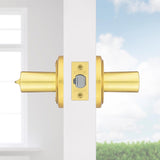 Kwikset Sedona Transitional Satin Brass Entry Lever KW1 1-3/4 in.