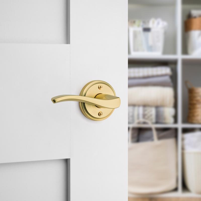 Kwikset Sedona Transitional Satin Brass Half-Dummy Lever Left Handed