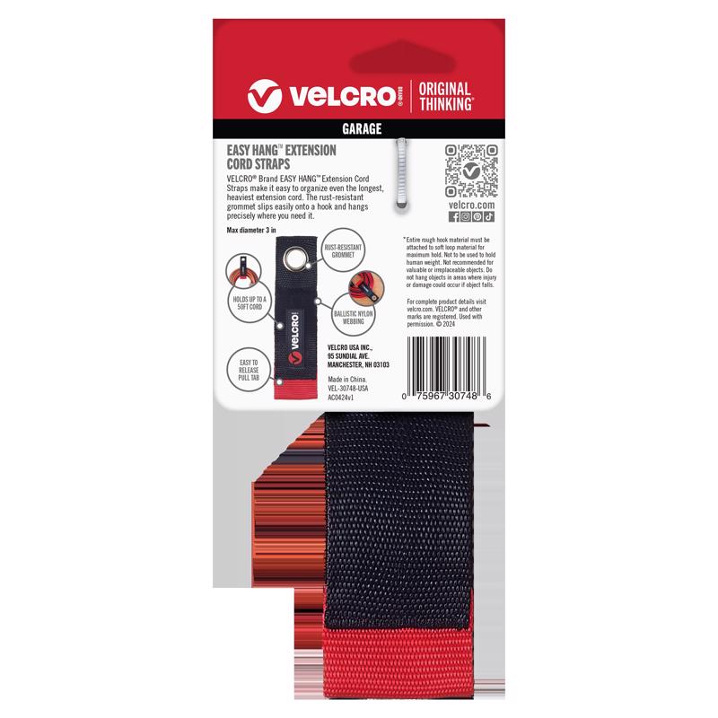 VELCRO Brand Easy Hang Medium Nylon Strap 14 in. L 2 pk
