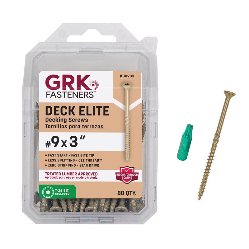 GRK Deck Elite No. 9 in. X 3 in. L Gold Star Bugle Head Deck Screws 1 pk