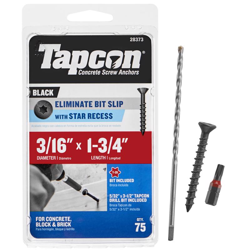 Tapcon 3/16 in. X 1-3/4 in. L Star Bugle Head High/Low Concrete Screws