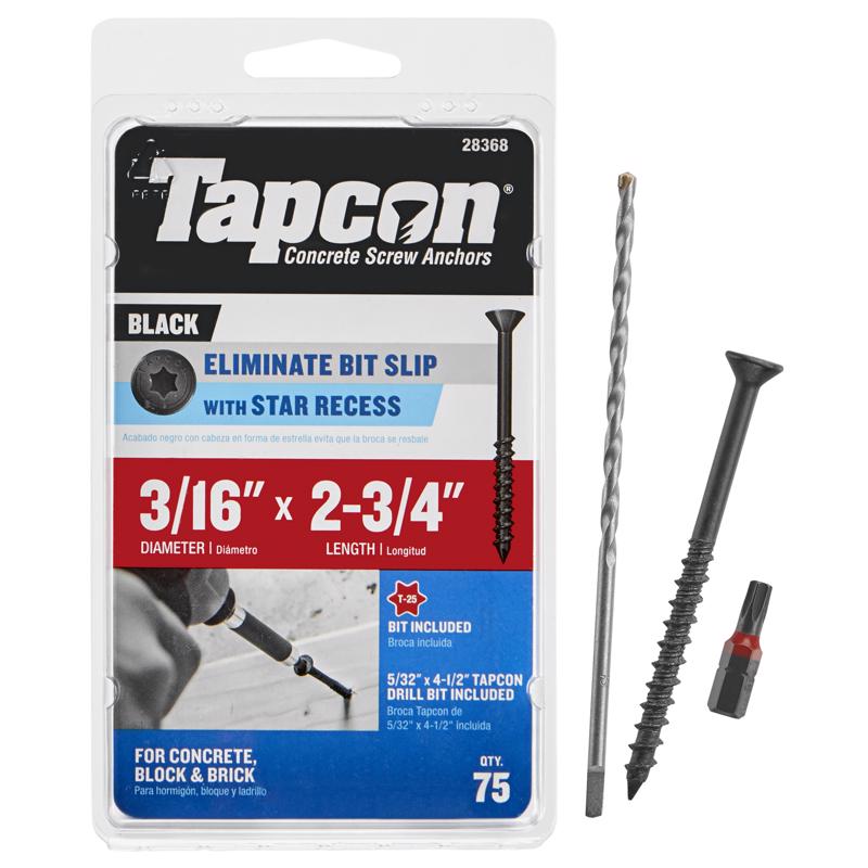 Tapcon 3/16 in. X 2-3/4 in. L Star Bugle Head High/Low Concrete Screws