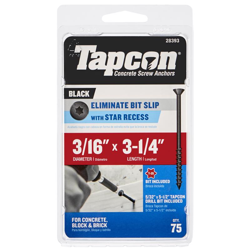 3/16X3-1/4 STR TAPCN BLK