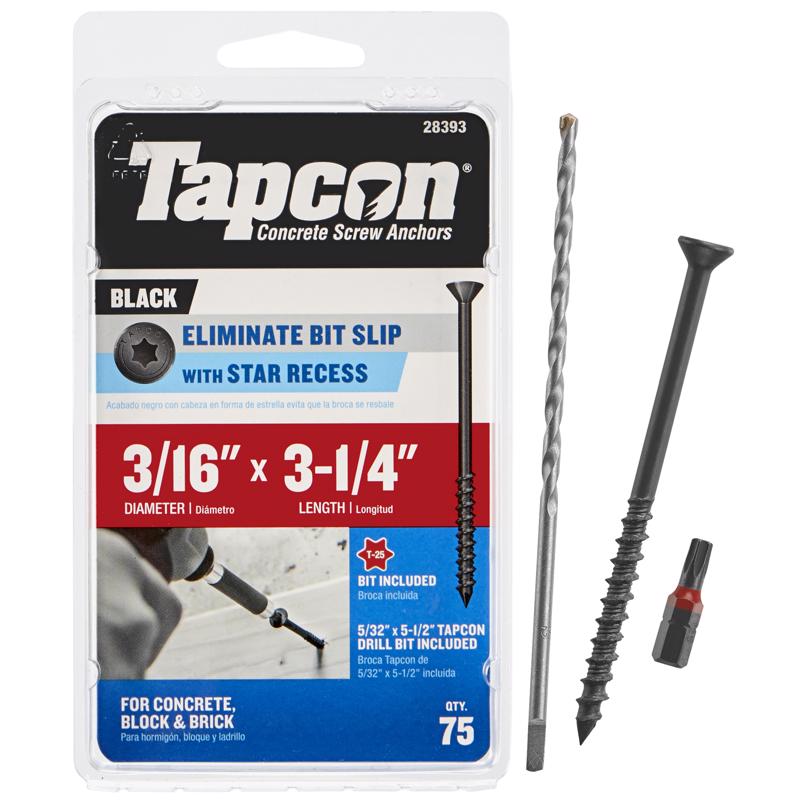 Tapcon 3/16 in. X 3-1/4 in. L Star Bugle Head High/Low Concrete Screws