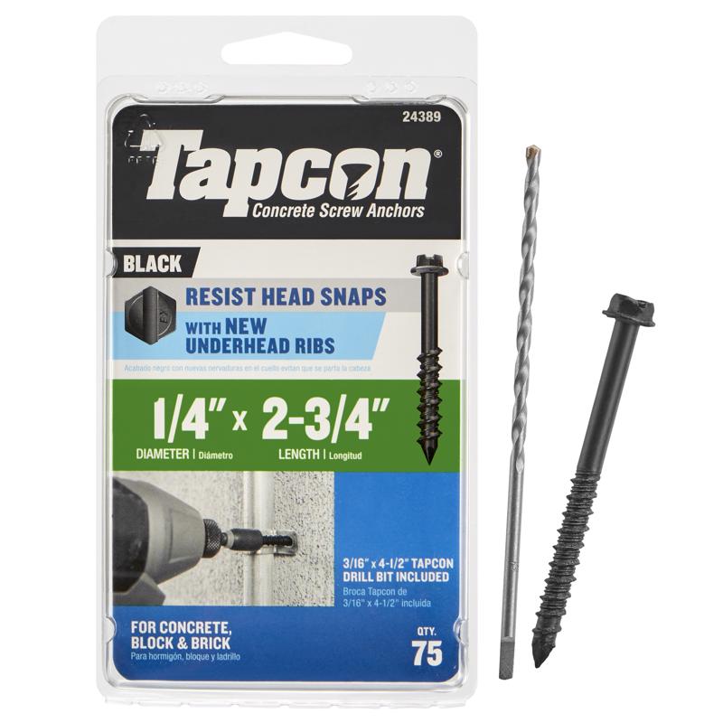 Tapcon 1/4 in. X 2-3/4 in. L Hex Drive Hex Head High/Low Concrete Screws