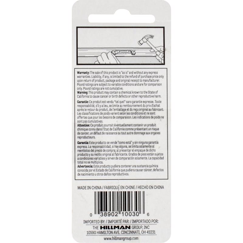 HILLMAN ReadyNail Polished Brass Gold Sawtooth Hanger 3 pc