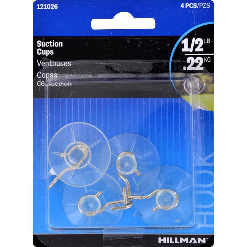CUP HOOK PLSTC CLR 4PC