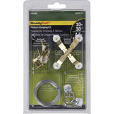 HILLMAN ReadyNail Polished Brass Gold Picture Hanging Kit 30 lb 10 pc