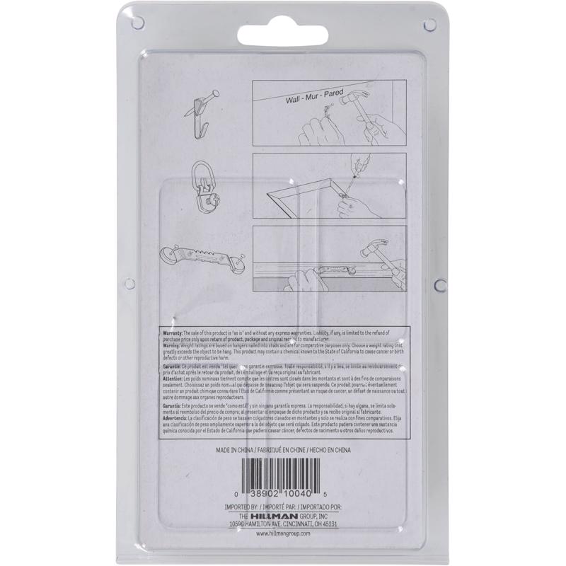 HILLMAN ReadyNail Polished Brass Gold Picture Hanging Kit 30 lb 10 pc