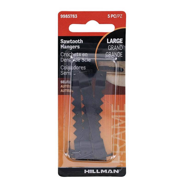 HILLMAN Black Sawtooth Hanger 10 lb 5 pc