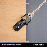 HILLMAN Black D-Ring Hanger 40 lb 4 pc
