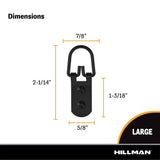 HILLMAN Black D-Ring Hanger 40 lb 4 pc