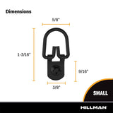 HILLMAN Black D-Ring Hanger 25 lb 4 pk