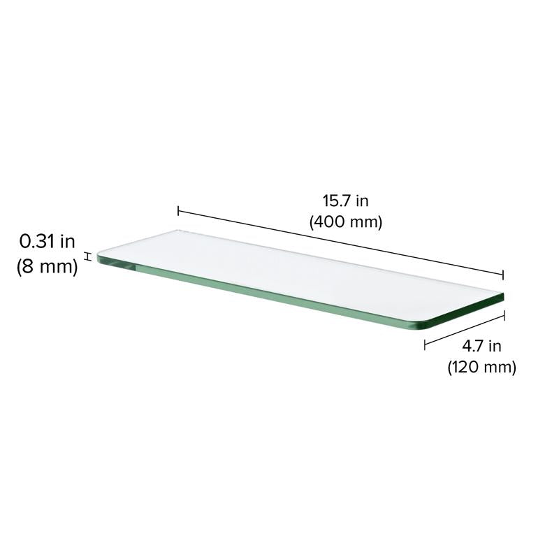 Dolle 0.31 in. H X 15.7 in. W X 4.7 in. D Clear Glass Shelf Board