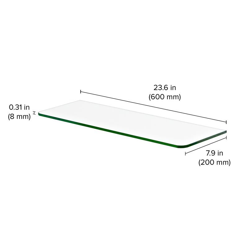 Dolle 0.31 in. H X 23.6 in. W X 7.9 in. D Clear Glass Shelf Board