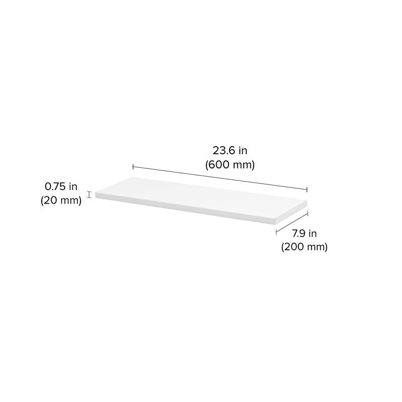 Dolle Lite .75 in. H X 23.6 in. W X 7.9 in. D White Wood Shelf Board