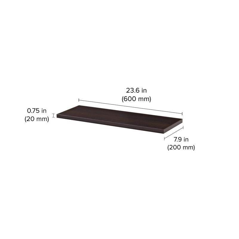 Dolle Lite .75 in. H X 23.6 in. W X 7.9 in. D Espresso Wood Shelf Board