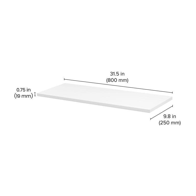 Dolle Lite .75 in. H X 31.5 in. W X 9.8 in. D White Wood Shelf Board