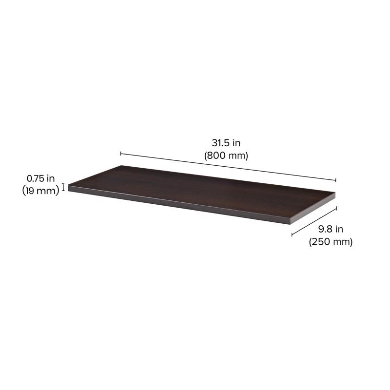 Dolle Lite .75 in. H X 31.5 in. W X 9.8 in. D Espresso Wood Shelf Board