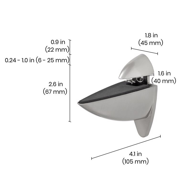 Dolle Ara 4.5 in. H X 1.8 in. W X 4.1 in. D Silver Metal Shelf Clips