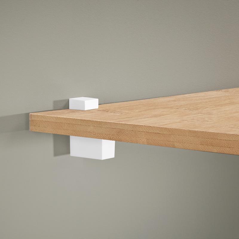 Dolle Cuadro 2.7 in. H X 0.9 in. W X 1.9 in. D White Metal Shelf Clips