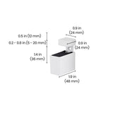 Dolle Cuadro 2.7 in. H X 0.9 in. W X 1.9 in. D White Metal Shelf Clips