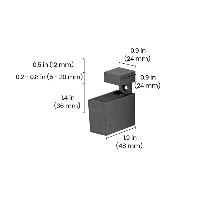 Dolle Cuadro 2.7 in. H X 0.9 in. W X 1.9 in. D Black Metal Shelf Clips