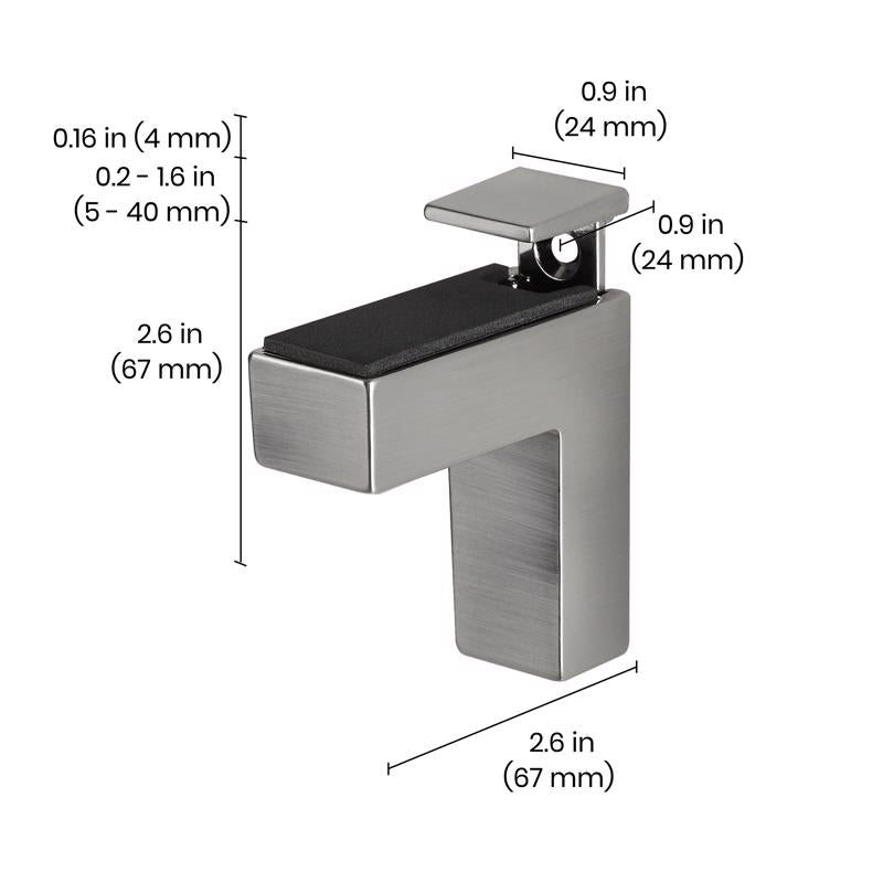 Dolle Eliot 4.4 in. H X 0.9 in. W X 2.6 in. D Silver Metal Shelf Clips